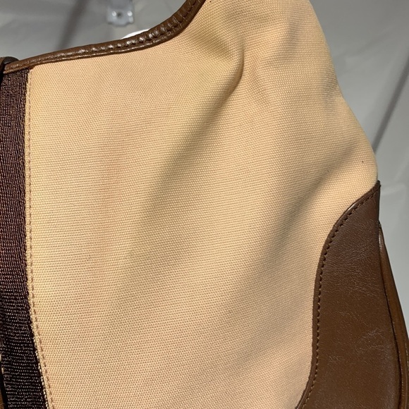 Gucci Vintage Blush Canvas & Brown Leather Jackie Leather & Canvas Shoulder Bag - Picture 4 of 15